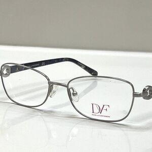 NEW Diane von Furstenberg DVF 8046 046 Matte Silver Eyeglasses Frames 51-16-135